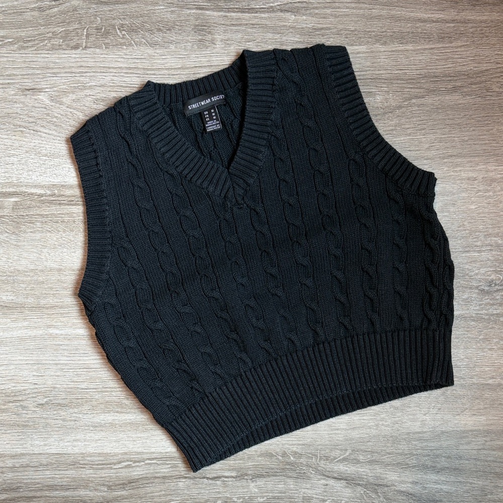 Streetwear Society black cable knit vest